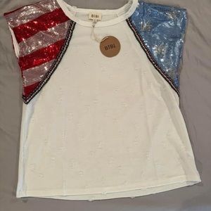 Bibi Patriotic Sparkle Shirt